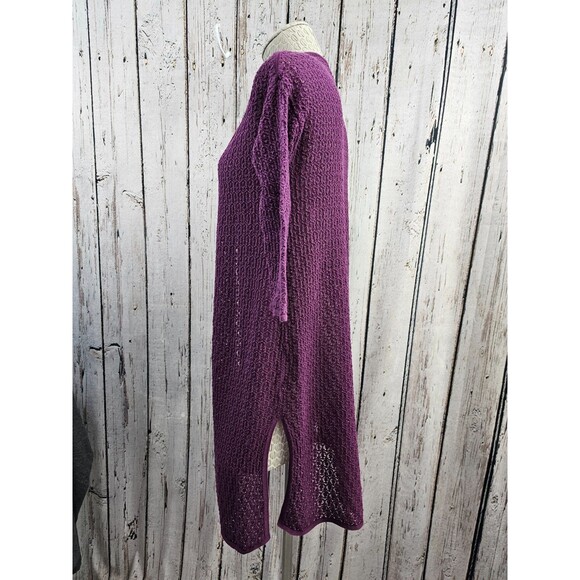 ALK Women's Small J.Jill Tunic Length Open Front 3/4 Sleeve Cardigan Sweater EUC - Picture 7 of 10